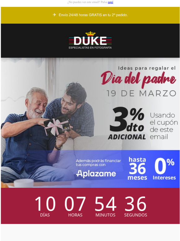  PREPRATE PARA EL DA DEL PADRE! --> Financia 0% 36 meses + 3% DTO