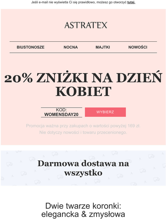 Ostatnia szansa na skorzystanie z 20% zniki i darmowej dostawy.