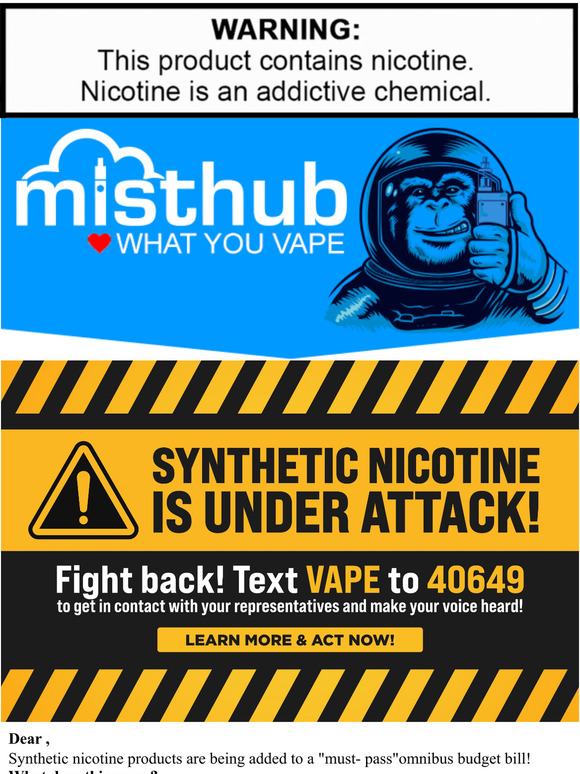 Protect Your Right to Vape - Synthetic Nicotine is Under Attack!