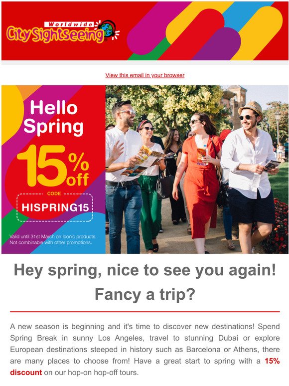 Say "hello" to Spring with a discount