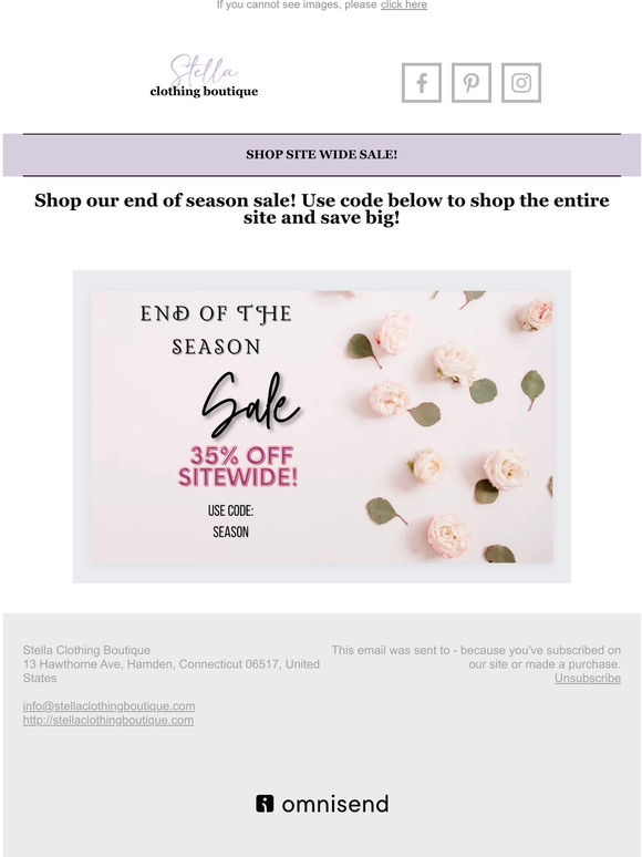 END OF SEASON SALE!