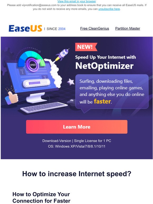 NetOptimizer - Surfing, downloading files, playing online games, anything you do online will be faster.