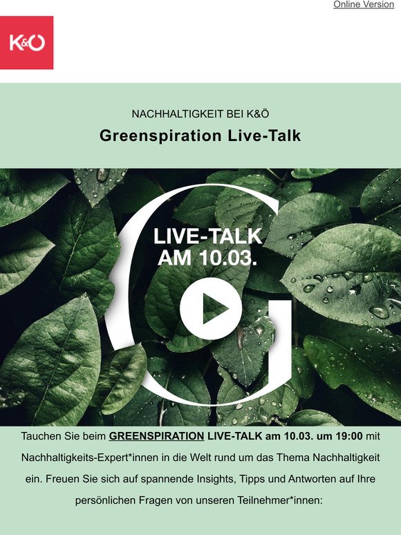 Greenspiration Live-Talk