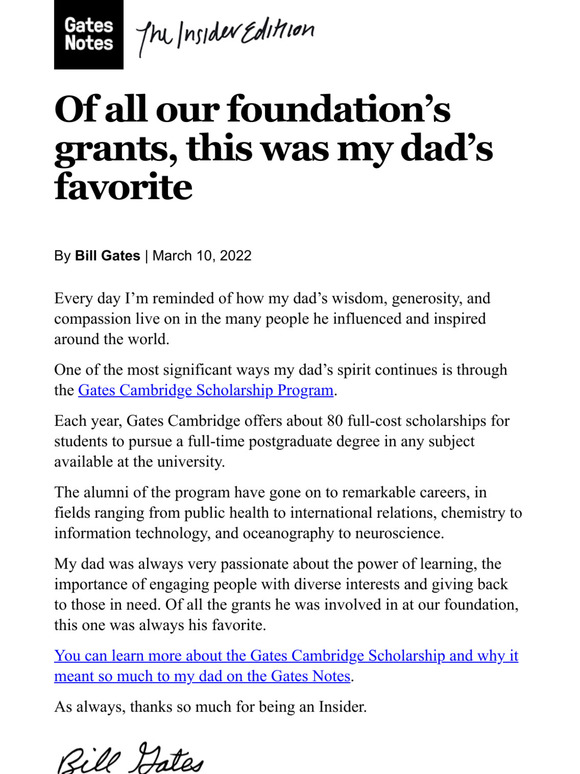Of all our foundations grants, this was my dads favorite