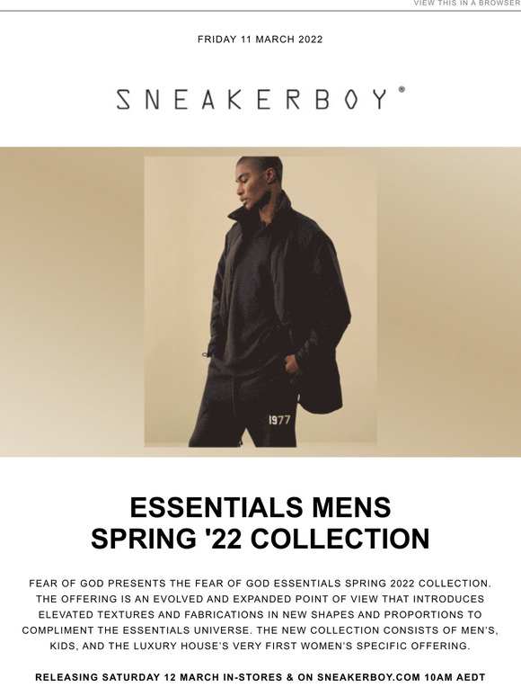 Sneakerboy ESSENTIALS Fear Of God SS22 MENS Collection Milled