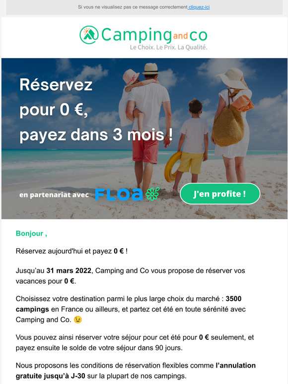Rservez aujourd'hui et payez 0 !