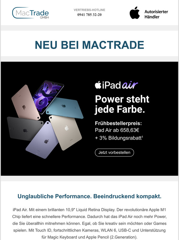 Neu bei MacTrade  iPad Air jetzt vorbestellen!