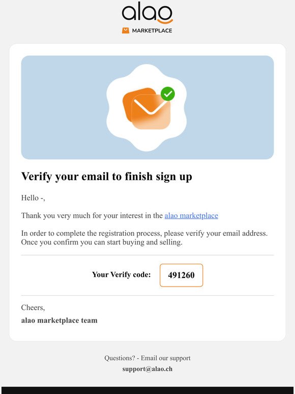 Verify your email to finish sign up