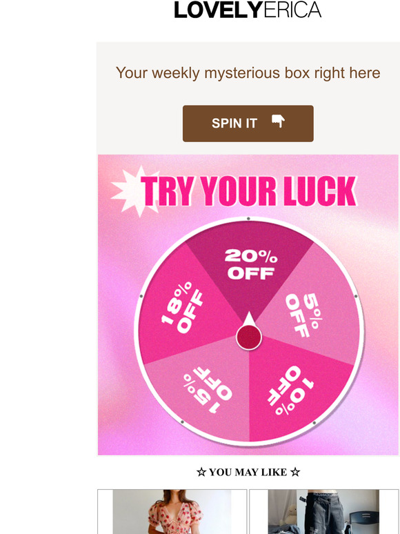 WOW! Weekly mysterious box is waiting for you! Get your luck NOW!