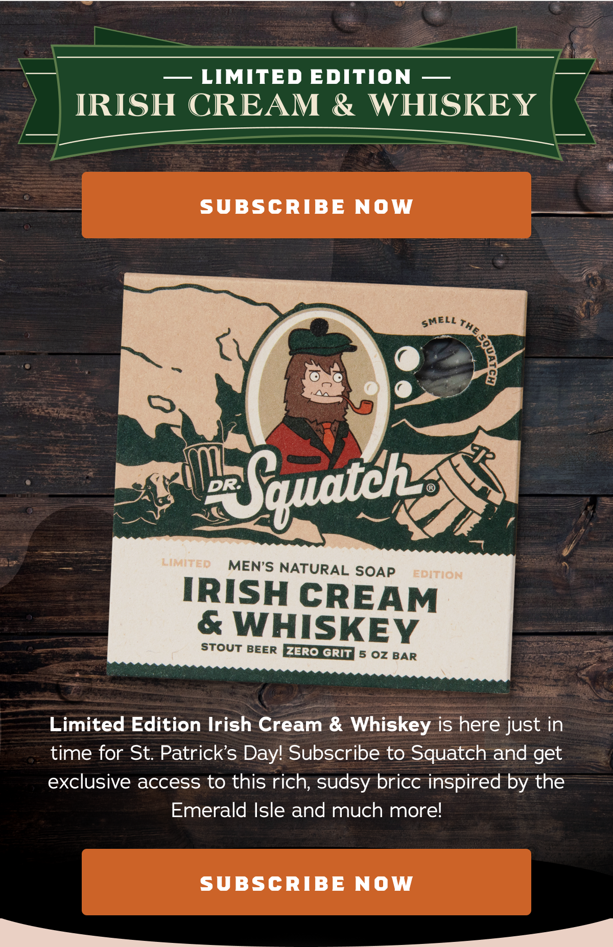  Dr. Squatch Limited Edition All Natural Bar Soap for Men with  Zero Grit, Irish Cream : Beauty & Personal Care
