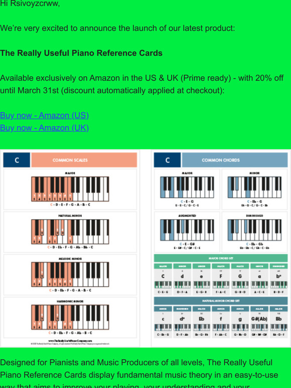 The Really Useful Piano Reference Cards have launched