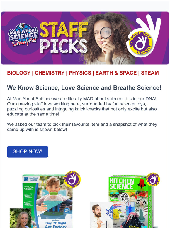 Mad About Science Staff Picks!
