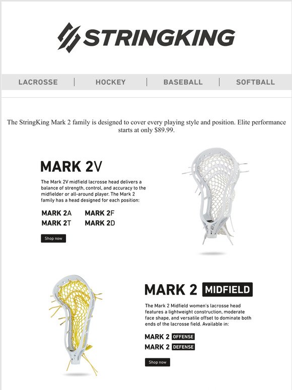 StringKing Mark 2  The highest performing heads in lacrosse.