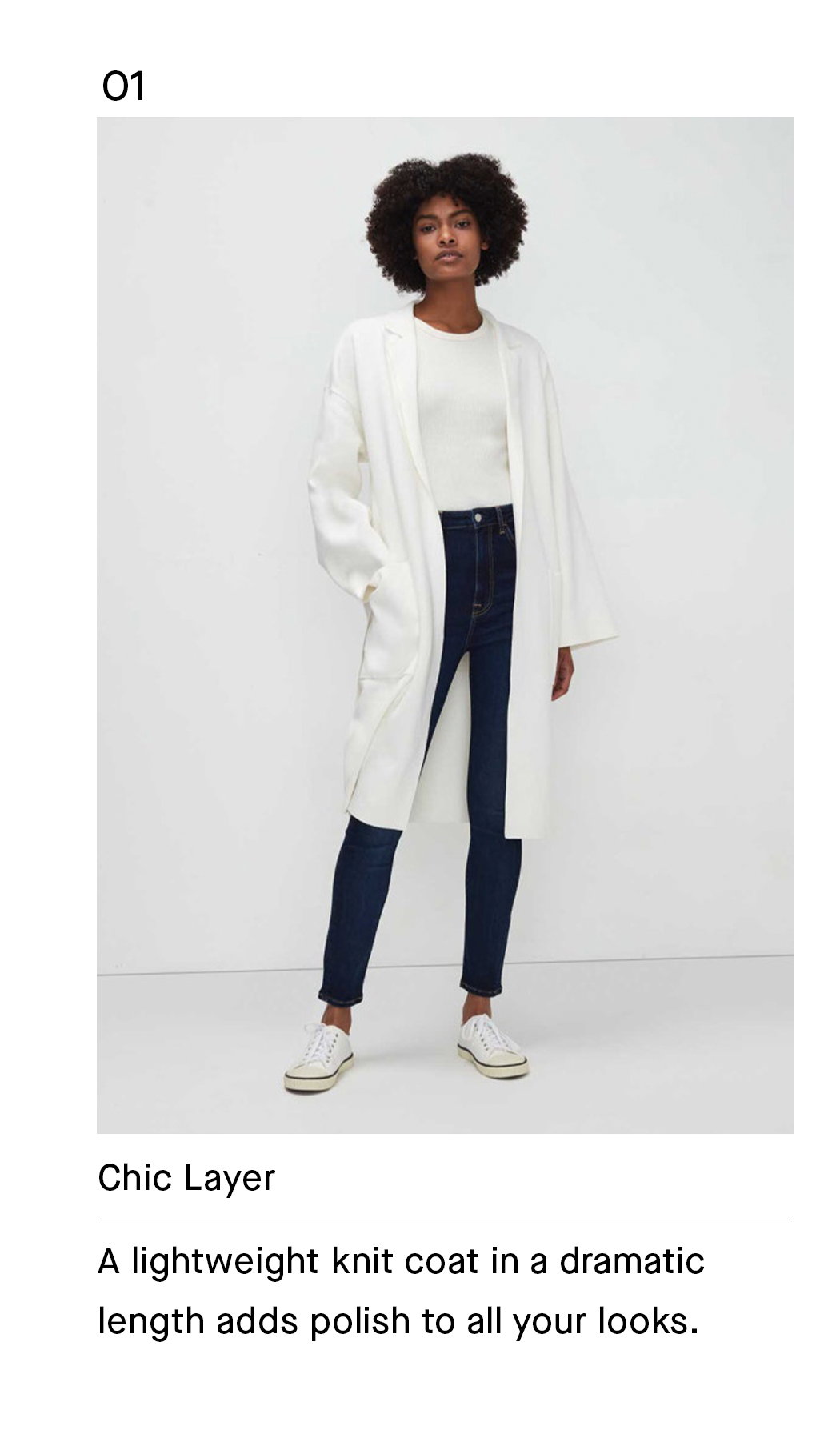 Belted Knit Coat in Soft White