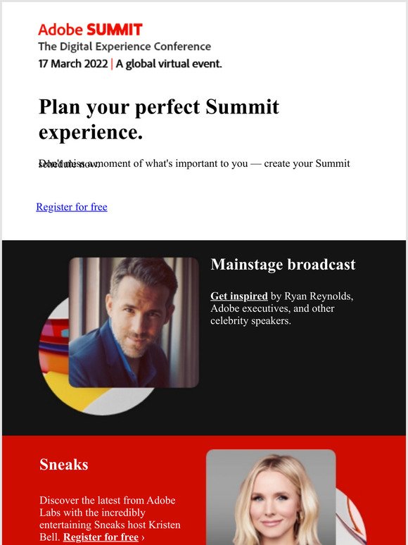 Dont miss Ryan Reynolds, Kristen Bell, and more at Summit