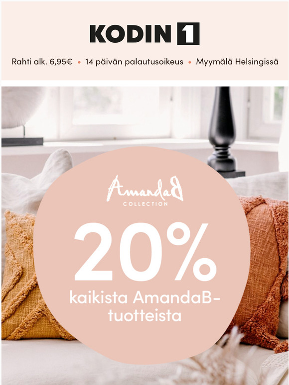 20% alennusta AmandaB Collectionin tuotteista!
