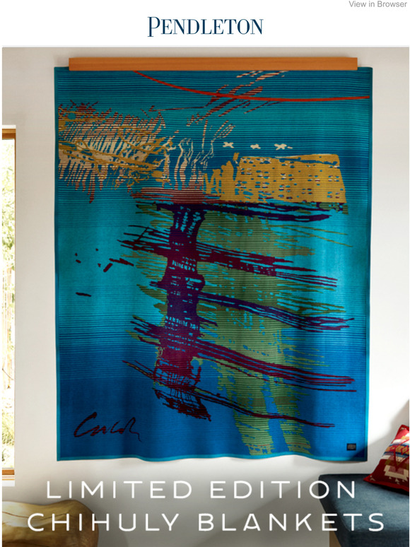 Pendleton Woolen Mills LimitedEdition Chihuly Blankets Milled
