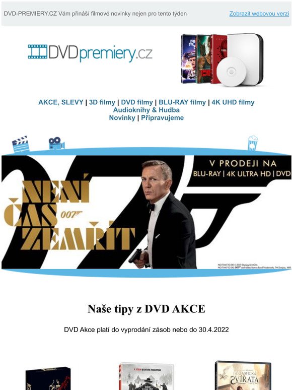 Nov DVD a BLU-RAY AKCE s platnost do 30.4. nebo do vyprodn - DVD-PREMIERY.CZ