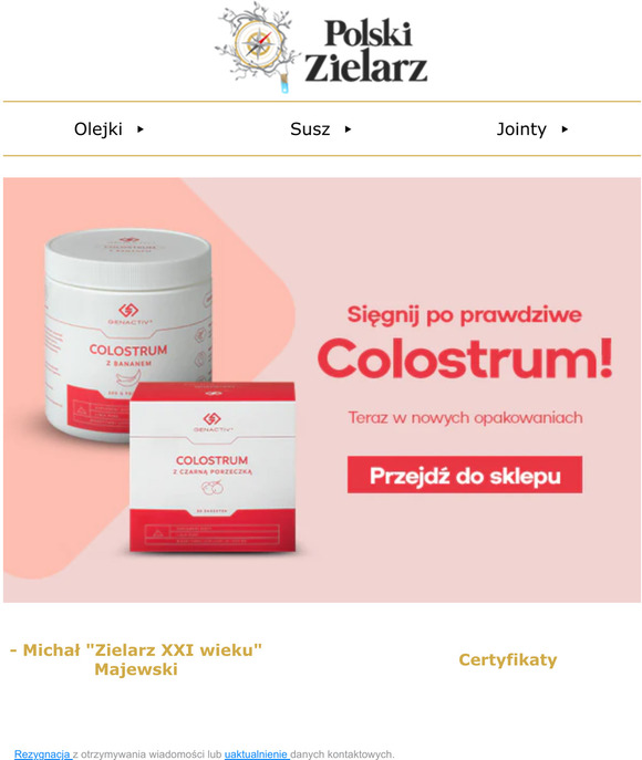 Prawdziwe Colostrum!  Przejd do sklepu! 