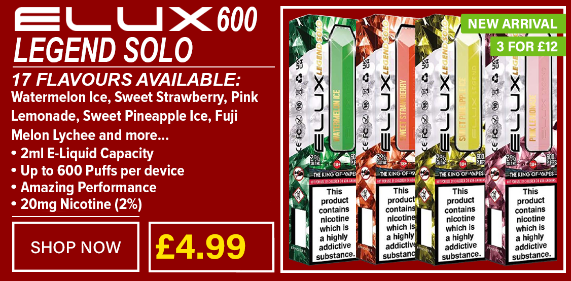 elux legend solo Elux Legend Solo Reusable Vape 600 Puffs £4.99 In UK main image 0