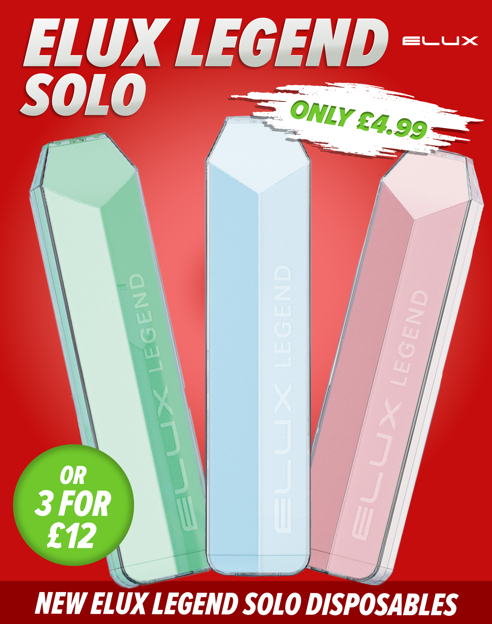 new elux legend Vapor Shop Direct: NEW Elux Legend Solo Disposable Device | Out Now in 17  Unreal Flavours!
