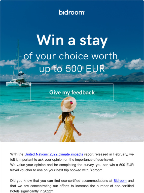  Take our Eco-Travel Survey &  Get a 500 EUR  Travel Voucher