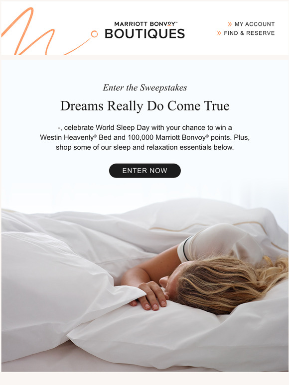 Enter for a Chance to Win a Westin Heavenly Bed + 100K