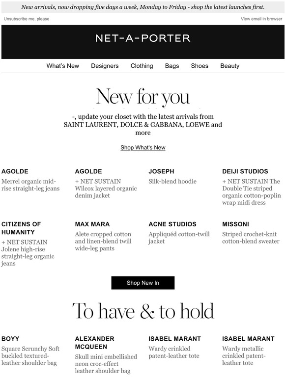 NetAPorter Email Newsletters Shop Sales, Discounts, and Coupon Codes