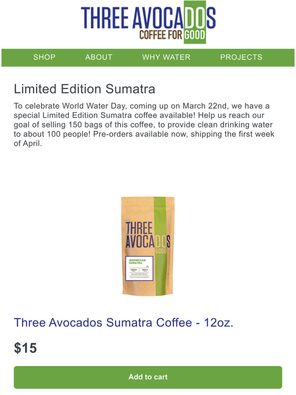 Limited Edition Sumatra Now Available!
