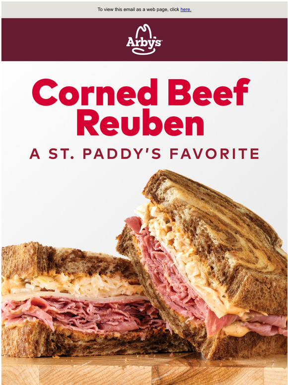 Arby's Corned Beef Reuben, a St. Paddys Day tradition. Milled