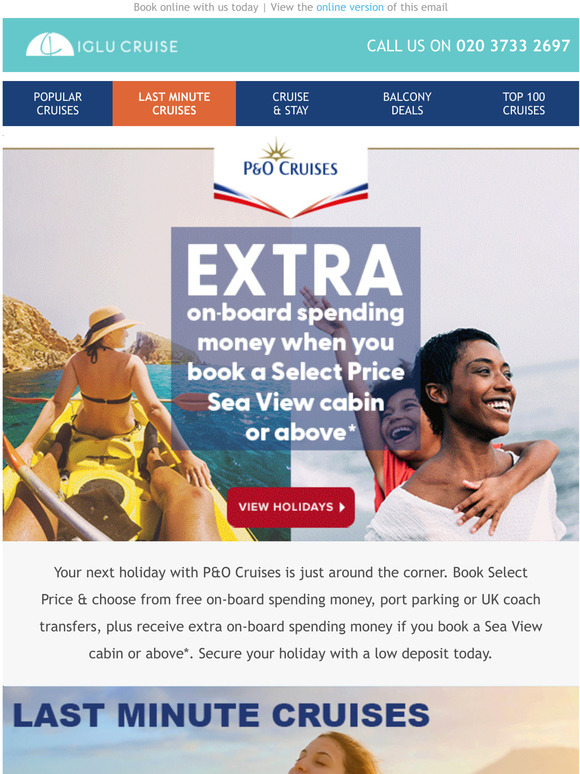 Iglu cruise New offers start today with P&O Cruises! Milled