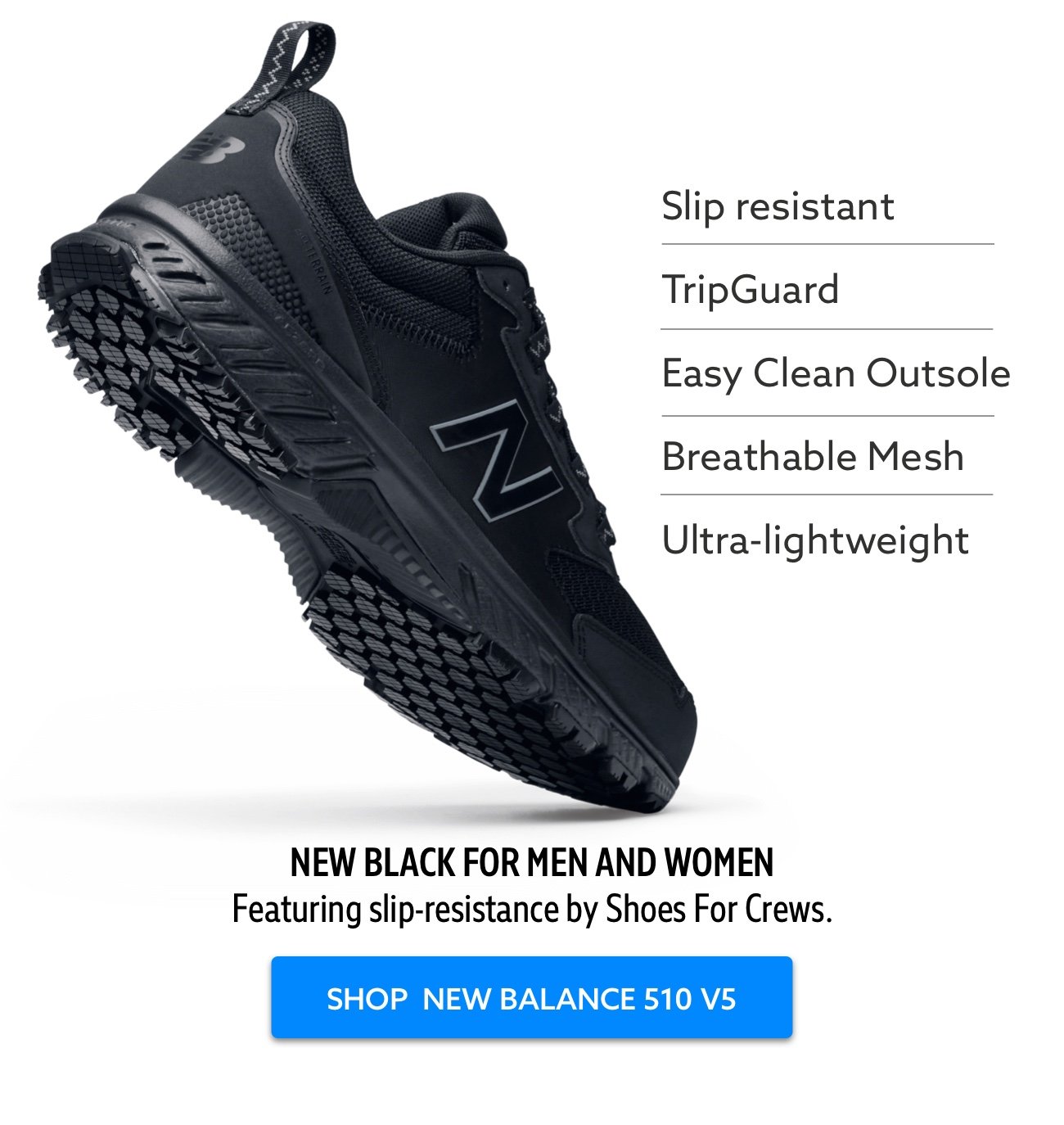 Shop New Balance 510 v5 black for men and women.