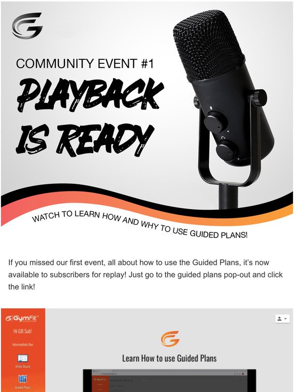 Community Event #1  Playback Ready!