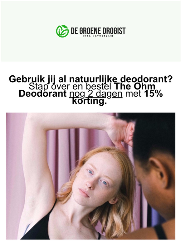 Nog 2 dagen 15% kortingop The Ohm Deo