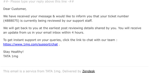 TATA 1mg Support - Ticket ID #4888075 Created: Help required in Login/Signup