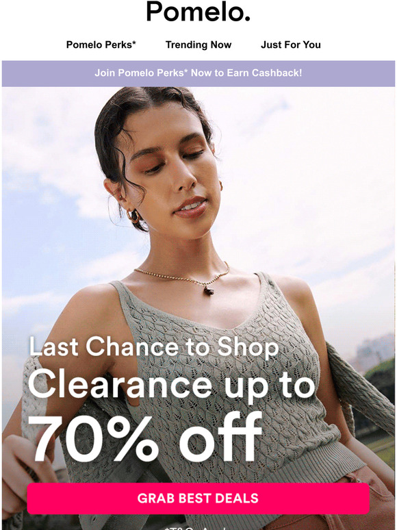 Clearance Now On: Up to 70% off