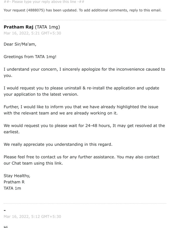 [TATA 1mg] Re: Help required in Login/Signup