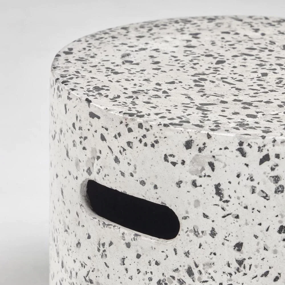 Image of Tempo Indoor/Outdoor Stool/Side Table Terrazzo White