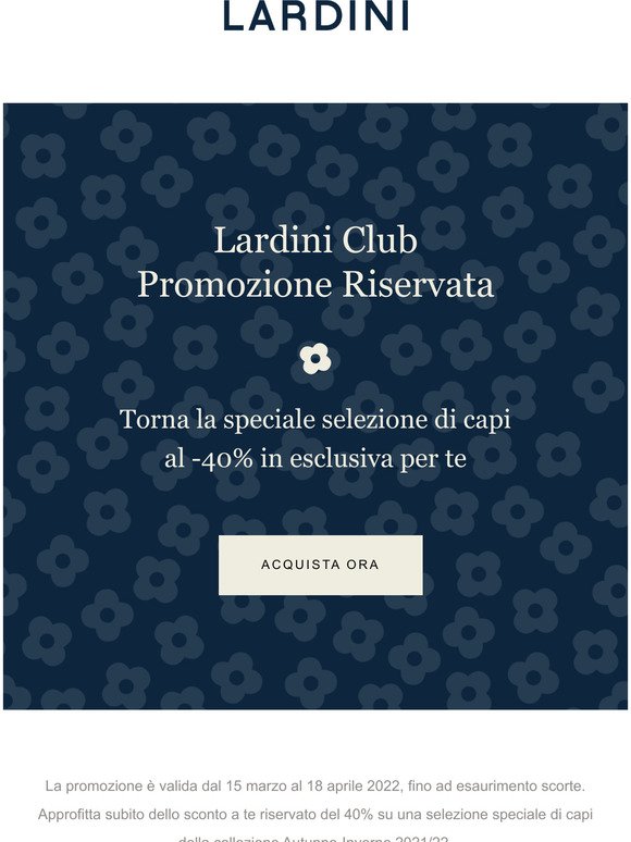 Lardini Club, 40% di sconto in esclusiva