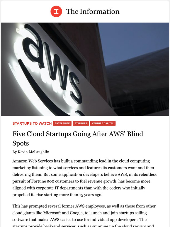 The Information Five Cloud Startups Going After AWS Blind Spots Milled