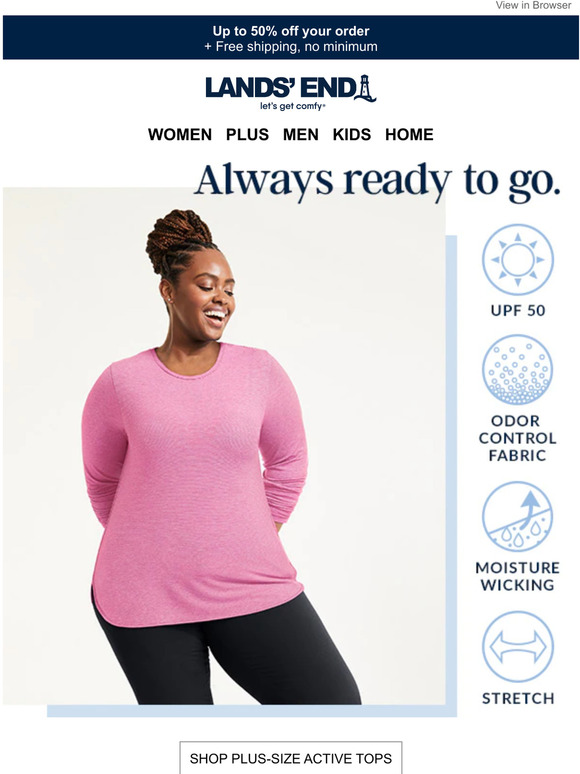 Land's End Plusfit performance tunics made to go, go, go Milled