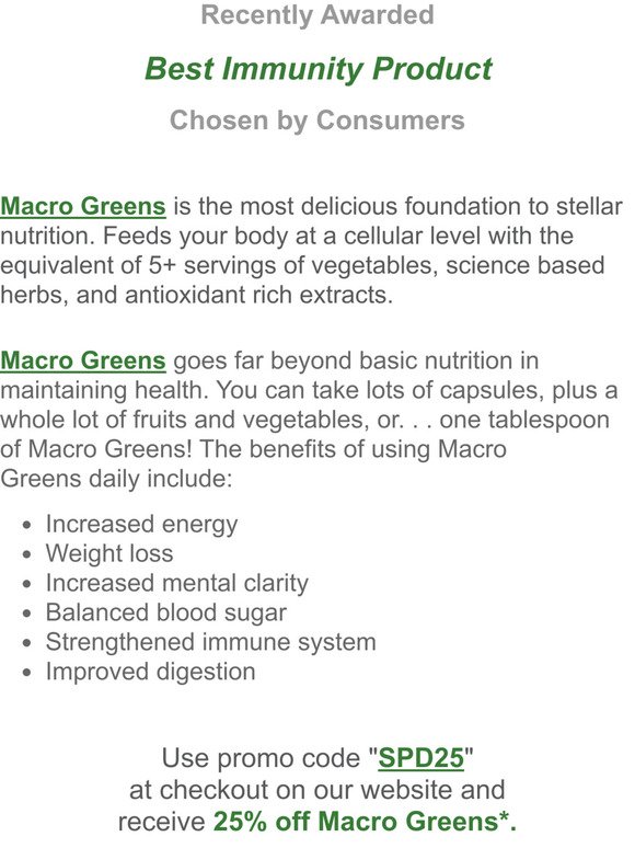 Order Macro Greens for St. Patrick's Day!