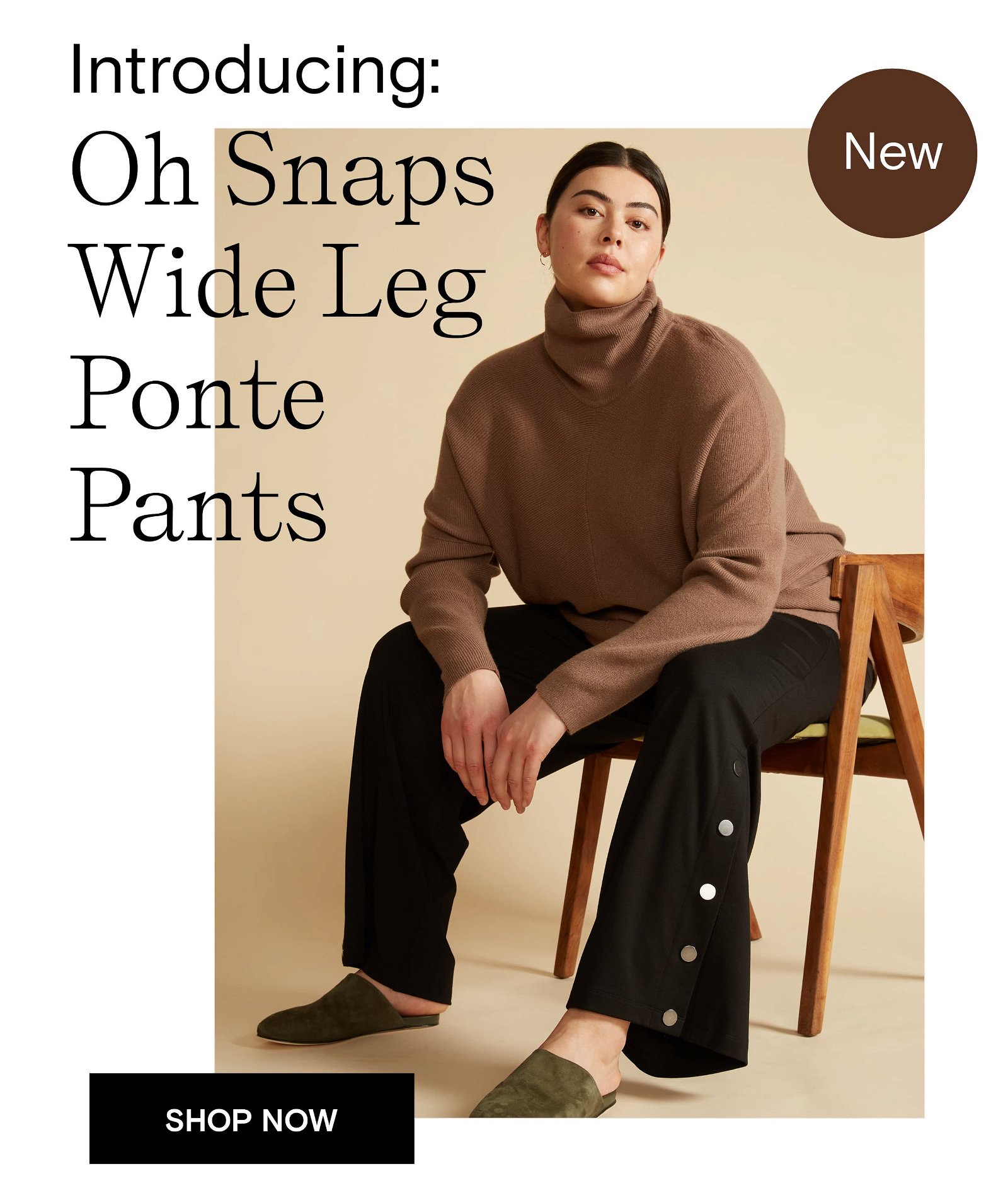 Universal Standard: New, Oh Snaps Wide Leg Ponte Pants