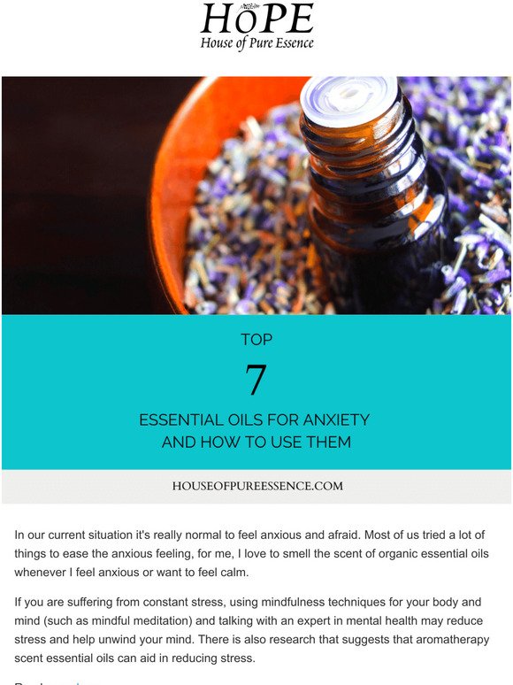 Top 7 Organic Essential Oils for Anxiety and How to Use Them