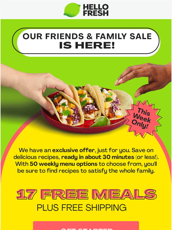HelloFresh: Inside: Exclusive Friends & Family Sale @ HelloFresh | Milled