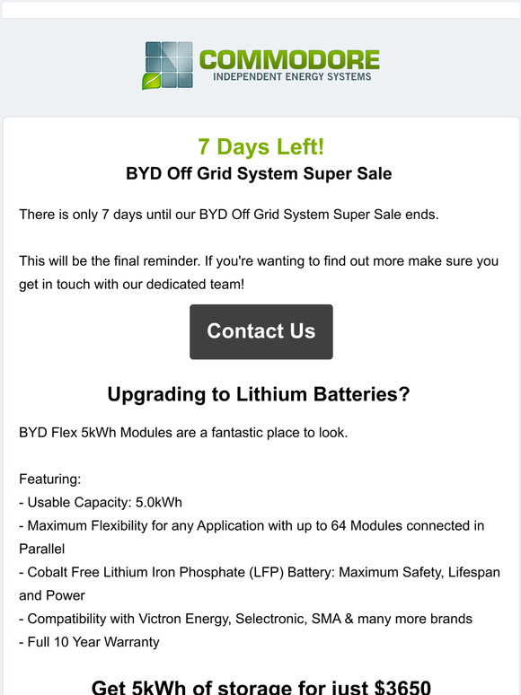  7 Days Left: BYD Off Grid Super Sale