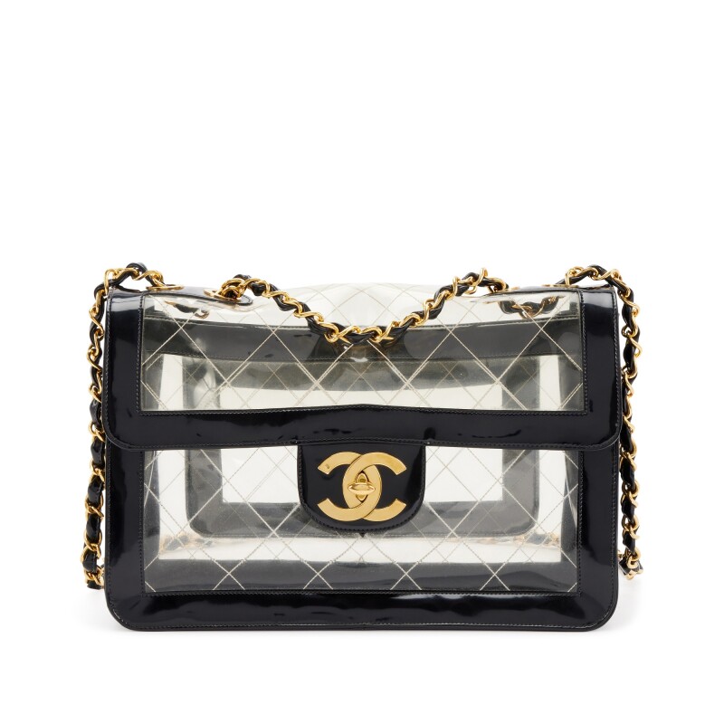 Black Quilted Calfskin Logo Bowler Weekend Bag Gold Hardware, 1994-1996, Handbags & Accessories, The Chanel Collection, 2022