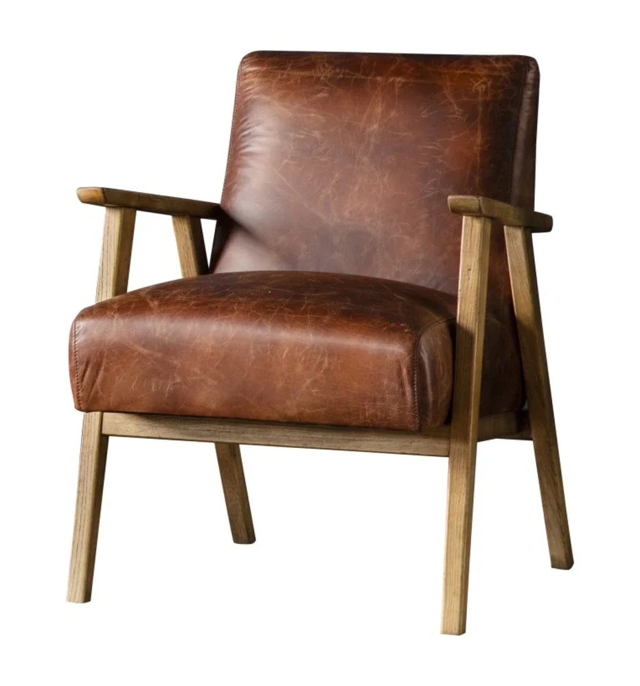 Image of Nailsea Armchair Vintage Brown Leather