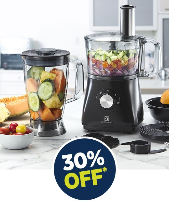 30% off All Fill Priced Blenders, Food Processors, Mixers and Choppers by Smith and Nobel and Healthy Choice