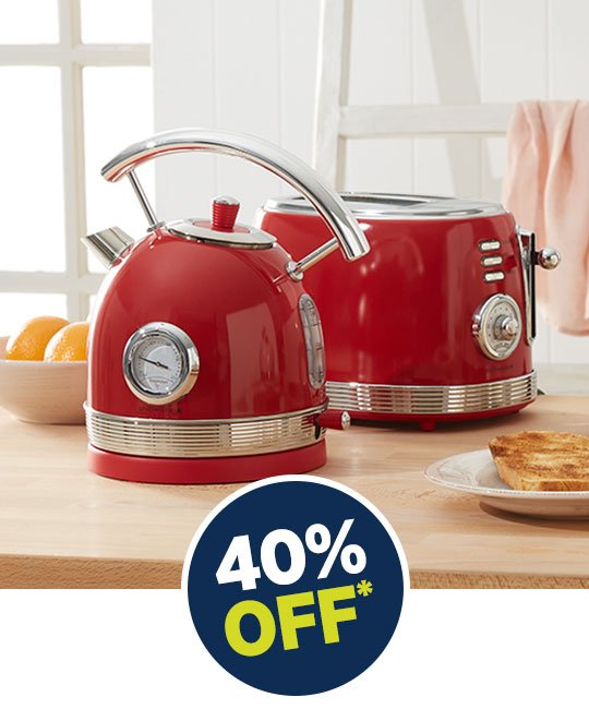 "40% off All Full Priced Kettles and Toasters by Smith and Nobel	"